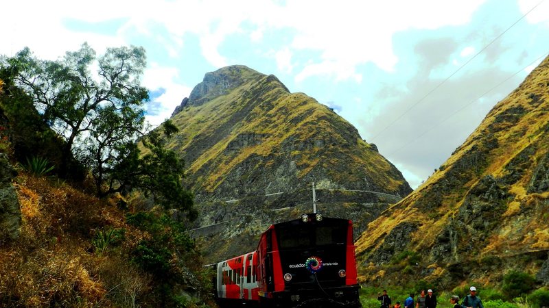 The Devil’s Nose railway switchbacks, cut into the Andes in the 1900s