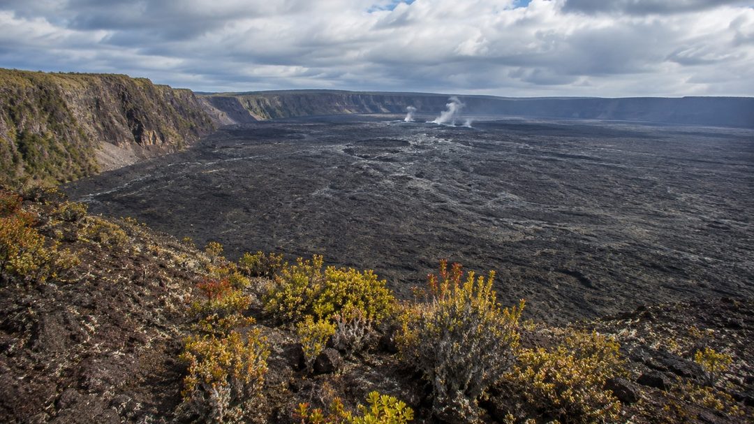The floor of Sierra Negra caldera on Isabela, kilometres of recent black lava